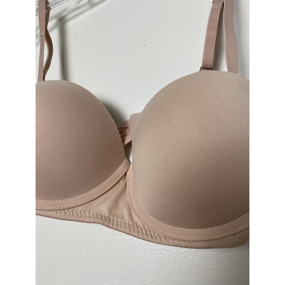 Tranquil & True Women's Strapless Bra Beige Size 34C Adjustable Straps Push Up - Picture 3 of 8